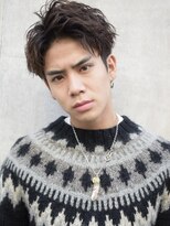 スパイラルウェーブ刈り上げショートアップバング
