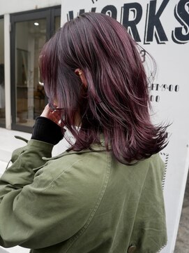 ワークス ヘアデザイン(WORKS HAIR DESIGN) チェリーカラーミディアムヘア