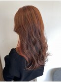 オレンジ/髪質改善縮毛矯正/髪質改善/韓国風/韓国ヘア