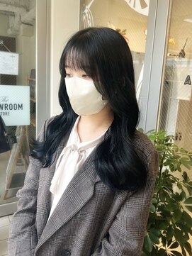 アソビ 表参道(ASOBI) ダブルカラー　ブリーチなし　ブルーブラック