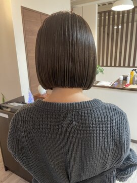 リュンヌ 門前仲町(lune) 切りっぱなしボブハイライトベージュカラーショートレイヤーロブ