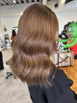 ナンバー(number+) 20代30代大人かわいいモカベージュナチュラルロブヘア