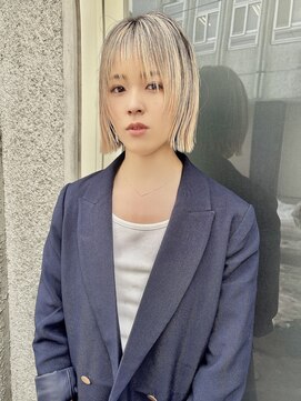 スニップ(Snip) 大人可愛い切りっぱなしボブバレイヤージュミルクティーベージュ