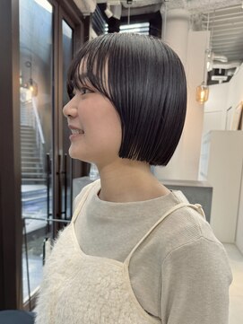 ミィ 表参道(mee.) 似合わせカット ボブヘア 縮毛矯正 ミニボブ 切りっぱなしボブ