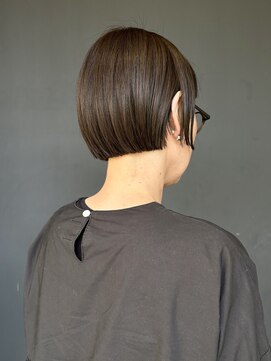 ヘアー アイス 御器所本店(HAIR ICI) 20代30代40代小顔切りっぱなし大人ボブナチュラルブラウン