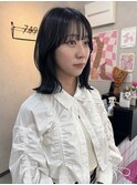 顔まわりレイヤー×ブルーブラック