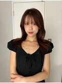 ロングレイヤー・レッドブラウン・レイヤーカット