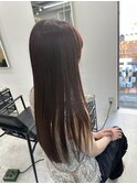 韓国顔まわりレイヤーカットグレージュオリーブベージュブラウン