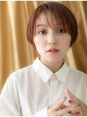 □ペールオレンジ小顔グランマッシュショート809戸頭10代20代