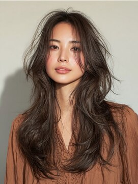 ノラキチジョウジ(NORA KICHIJOJI) くびれミディアムレイヤーカットデジパカーテンバング酸性パーマ