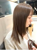 ブリーチなしダブルカラーグレージュ透明感カラー