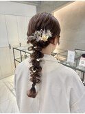 ヘアセット/ヘアアレンジ/編みおろし/ゆるふわ/結婚式/横浜