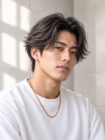 ORO MEN'S 緑地公園【オーロ/メンズ/眉毛/アイブロウ/メンズカット/メンズパーマ】&nbsp;【フェザーパーマ】色気漂う韓国風センターパート