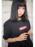 前髪パッツンの切りっぱなしボブbyウラタニ ミラレスカ