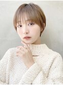 ハンサムショート丸みショートマッシュショート前髪あり前髪長め