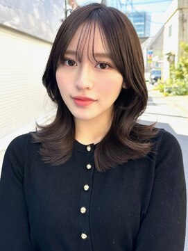 ミラリー トウキョウ(Mirareee Tokyo) 20代30代40代◎前髪パーマグレーベージュレイヤーロング黒髪