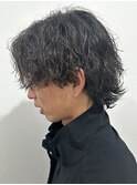 メンズマッシュウルフパーマツイストパーマスパイラルパーマ