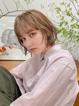 ヘアー アイス カンナ(HAIR ICI Canna) 20代30代大人可愛いレイヤーボブのベージュカラー【ノグチ】