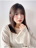 顔周りレイヤー韓国ヘア美髪ロングおくれ毛_F0703