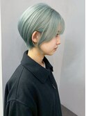 ミニウルフチェリーブラウンホワイトグレージュフェザーパーマ