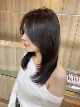 ラヴィエール(LAVIERE by R-EVOLUT) ハッシュレイヤーカット/ラベンダーカラー/グレーブラック【柏】