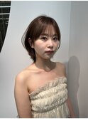 ミディアムヘア暗めカラー/デザインカラー/フェイスフレーミング