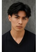 【LE】刈り上げセンターパートサーフカールフェザーパーマ