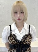 ハイトーンボブ　顔まわりレイヤー