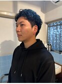 メンズショート × くるくるパーマ × 強めパーマ