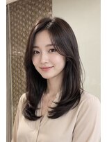 オアシスアヴェダ ザ・ペニンシュラ東京(OASIS AVEDA)&nbsp;大人セミロングレイヤー・モカブラウン・艶髪30代