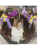 レースアップハーフアップ