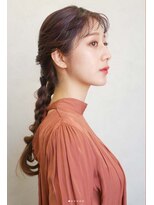 アース 三軒茶屋店(HAIR&MAKE EARTH)&nbsp;三軒茶屋_レディース_ロング_ヘアアレンジ_編み込み_ピンク_小顔