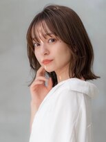 ハバナ 渋谷(HAVANA) 20代30代大人可愛いグレージュカラー斜めバングショートボブ