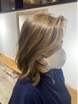 ラッキーヘア 加古川(Lucky Hair)&nbsp;白髪ぼかしハイライト×セミディ【芝崎】