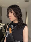 ウルフパーマ/レイヤーパーマ/黒髪パーマ/黒髪ウェーブヘア