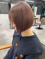 ミュラ(mulah)&nbsp;透明感ハイトーンカラーピンクベージュ＊大人かわいいミニボブ