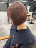 透明感ハイトーンカラーピンクベージュ*大人かわいいミニボブ