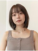大人かわいい前髪セシルカットココアブラウンフリンジウェーブ