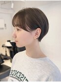 カジュアルショート_レッドブラウンハッシュカット_ba385531