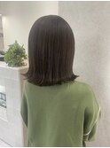 鎖骨ボブ×オリーブベージュ【Zina福岡天神】