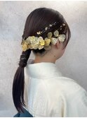 アレンジ　艶髪　髪質改善　ヘアセット　編みおろし　顔まわり