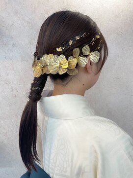 アレンジ 艶髪 髪質改善 ヘアセット 編みおろし 顔まわり