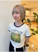 【髪質改善ハイトーン】ベージュ×ミニボブ【千代田彩夏】6/10