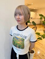 ルッツ(Lutz. hair design) 【髪質改善ハイトーン】ベージュ×ミニボブ【千代田彩夏】6/10