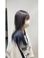 マイルス(MILES) アッシュブラウン × ネイビーブルー インナーカラー