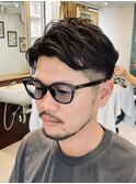 【40代 男性】カジュアル七三ツーブロショート