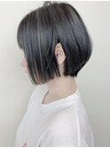 【morio原宿】シルバーハイライトショートボブ