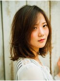 大人切りっぱなしボブスタイル
