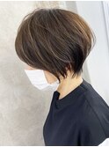 絶壁解消くびれショート×明るめベージュ