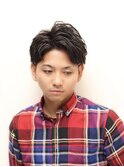 【ヨシザワ人形町】七三分けビジネスツーブロックパーマ